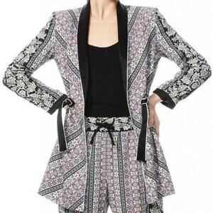NWT Alice + Olivia X-Small Dream Castle Lincoln Piped Drawstring Waist Blazer